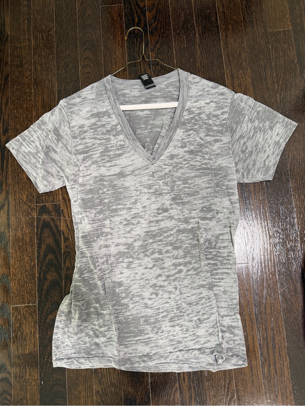 alternative vintage soft Women's Burnout V-Neck Tee - Gray